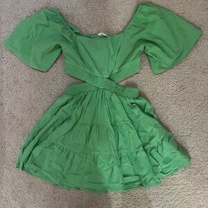 Green mini vacation dress